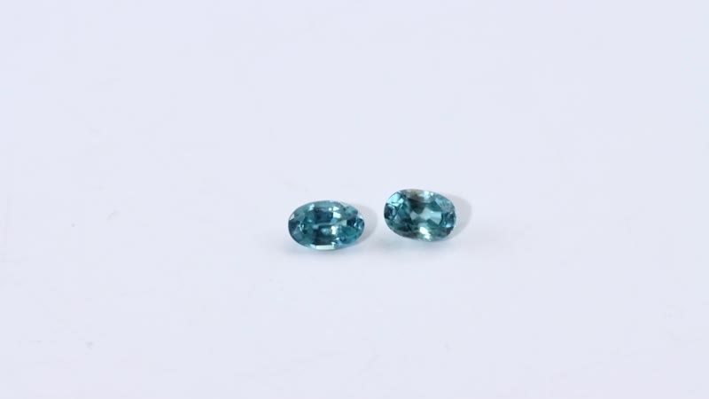 AA Blue Zircon Set of 2 (Ovl 6x4 mm) 0.67 ctw Loose Gemstone