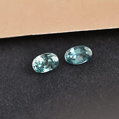 AA Blue Zircon Set of 2 (Ovl 6x4 mm) 0.67 ctw Loose Gemstone