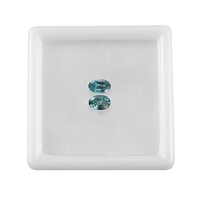 AA Blue Zircon Set of 2 (Ovl 6x4 mm) 0.67 ctw Loose Gemstone