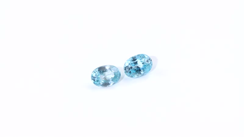 Blue Zircon Set of 2 (Ovl 6x4 mm) 1.17 ctw Loose Gemstone