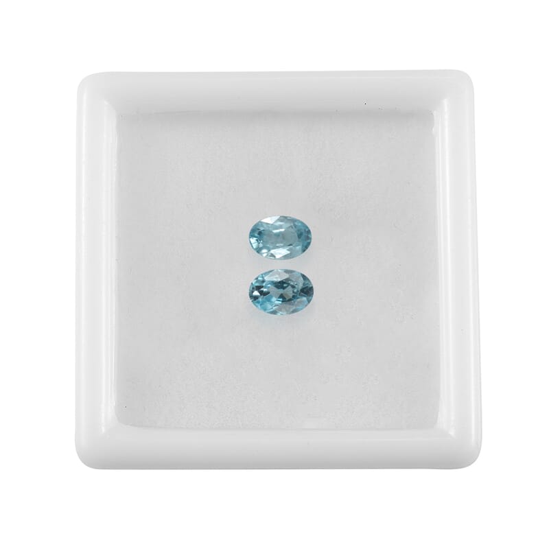 Blue Zircon Set of 2 (Ovl 6x4 mm) 1.17 ctw Loose Gemstone