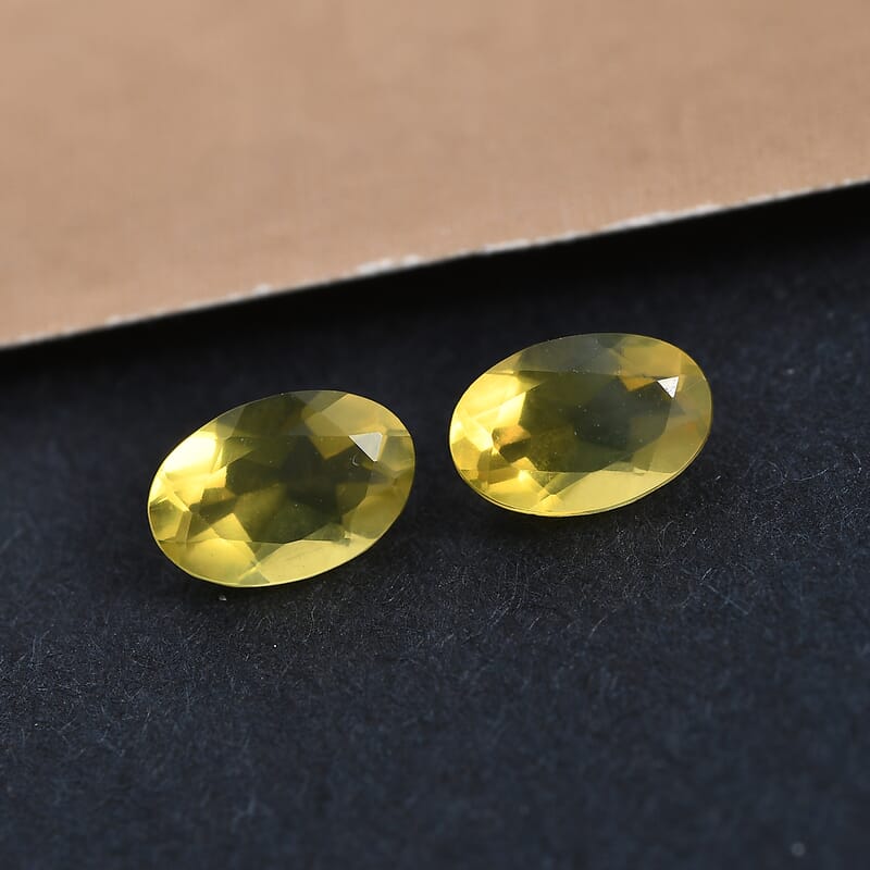Canary OpalÂ Set of 2 (Ovl 6x4 mm) 0.62 ctw Loose Gemstone