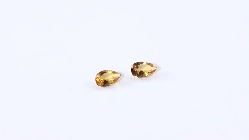AA Brazilian Citrine Set of 2 (Pear 5x3 mm) 0.39 ctw Loose Gemstone