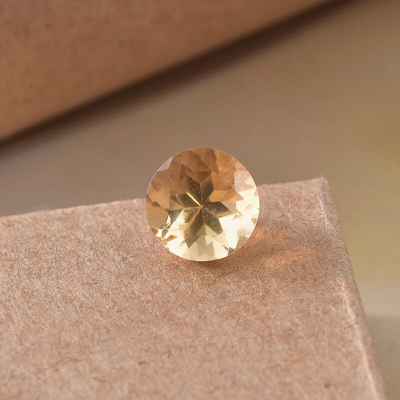 Brazilian Citrine (Rnd 7 mm) 1.07 ctw Loose Gemstone