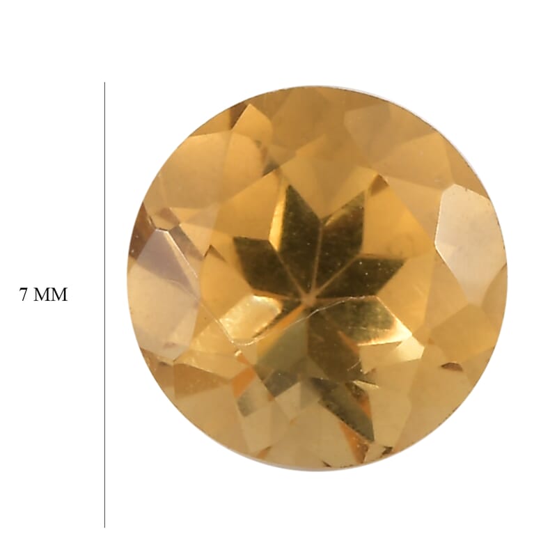 Brazilian Citrine (Rnd 7 mm) 1.07 ctw Loose Gemstone