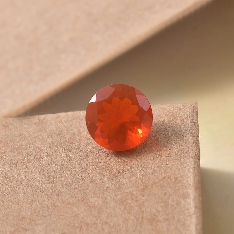 Jalisco Fire Opal (Rnd 7 mm) 0.82 ctw Loose Gemstone