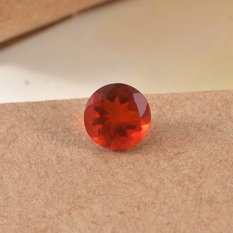 Jalisco Fire Opal (Rnd 7 mm) 0.86 ctw Loose Gemstone