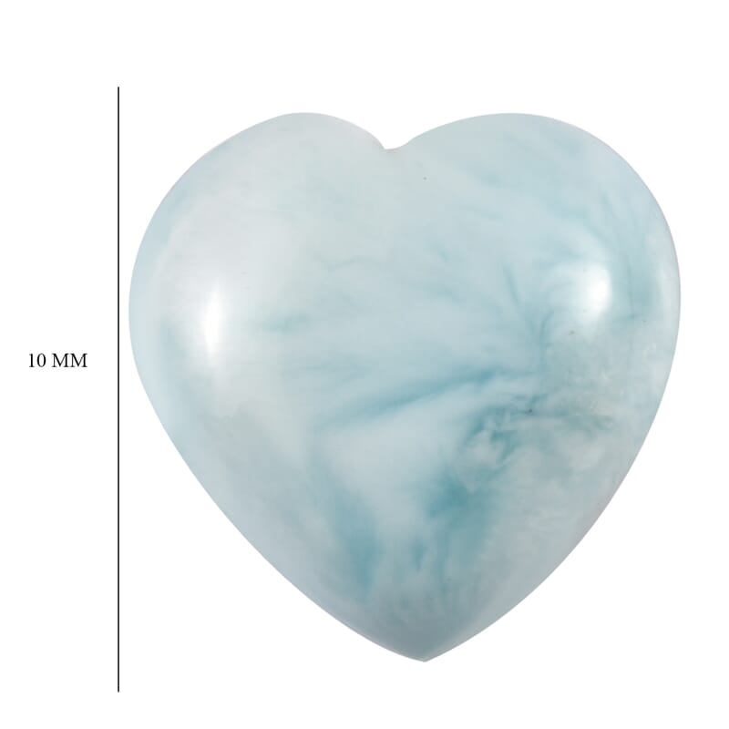 Larimar (Hear 10 mm) 3.58 ctw Loose Gemstone