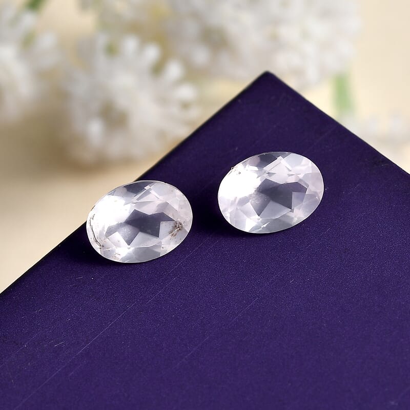 Galilea Rose Quartz Set of 2 (Ovl 8x6 mm) 2.21 ctw Loose Gemstone