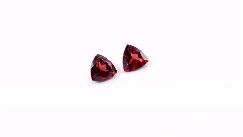 Mozambique Garnet Set of 2 (Trl 6 mm) 1.69 ctw Loose Gemstone