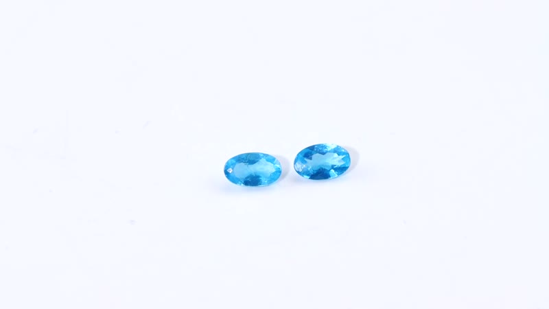 AA Malgache Neon Apatite Set of 2 (Ovl 5x3 mm) 0.42 ctw Loose Gemstone