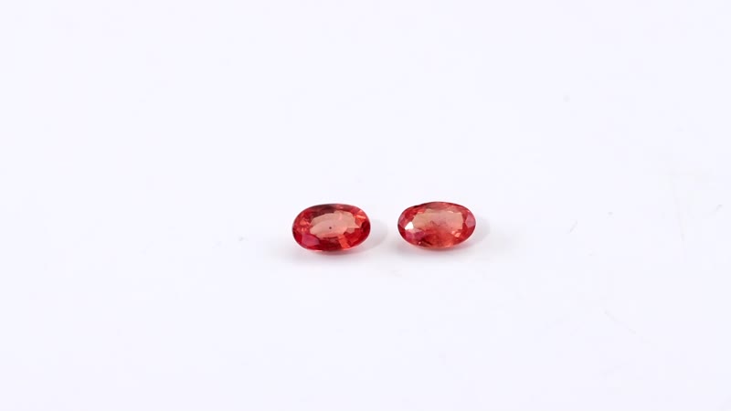 AA Orange Sapphire Set of 2 (Ovl 5x3 mm) 0.51 ctw Loose Gemstone