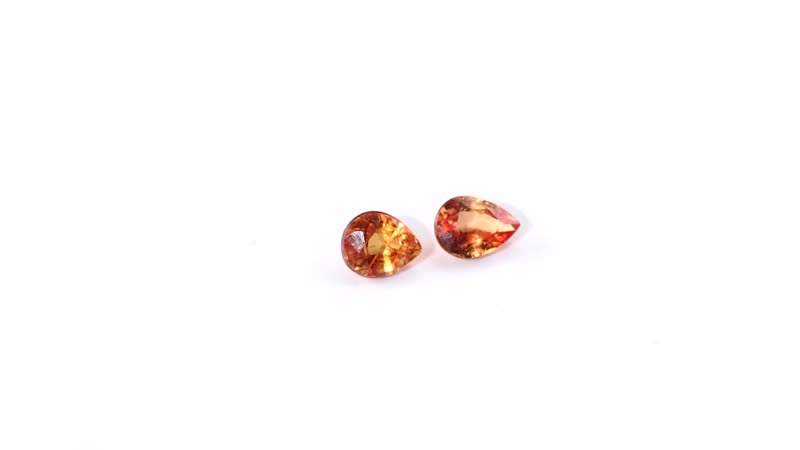 Orange Sapphire Set of 2 (Pear 5x4 mm) 0.79 ctw Loose Gemstone