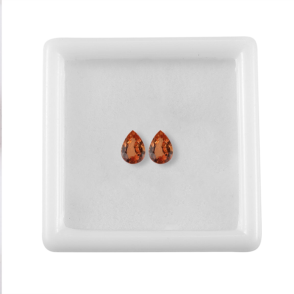 Orange Sapphire Set of 2 (Pear 5x4 mm) 0.79 ctw Loose Gemstone