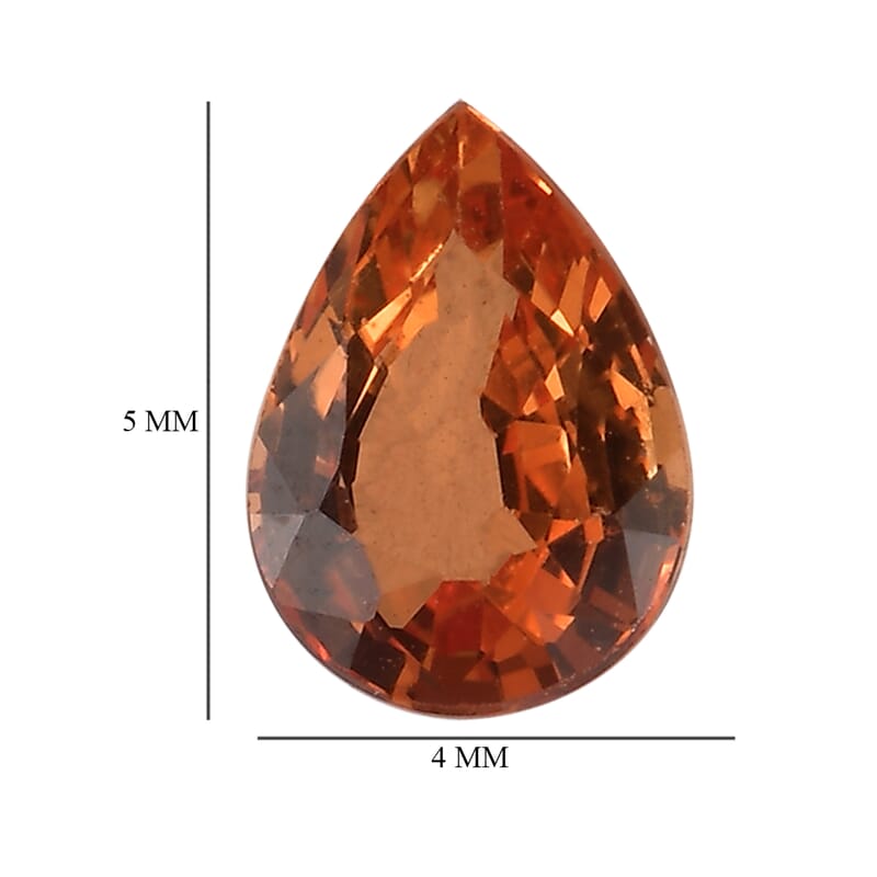 Orange Sapphire Set of 2 (Pear 5x4 mm) 0.79 ctw Loose Gemstone