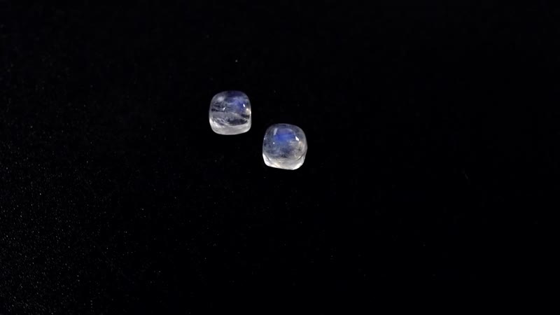 Rainbow Moonstone Set of 2 (Cush 5x5 mm) 1.44 ctw Loose Gemstone
