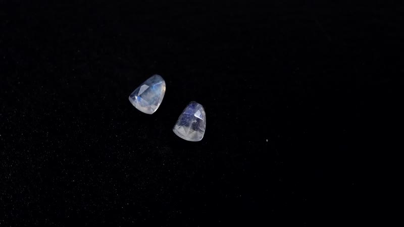 AA Rainbow Moonstone Set of 2 (Fancy 6.5x4.5 mm) 1.20 ctw Loose Gemstone