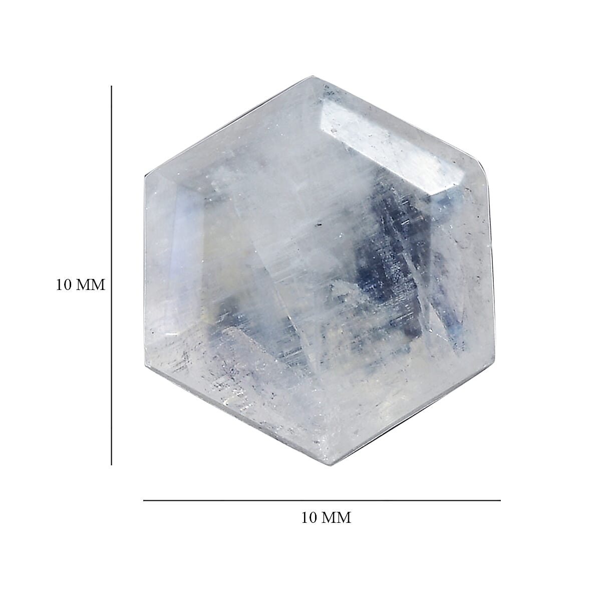 Rainbow Moonstone (Hexagon 10x10 mm) 3.66 ctw Loose Gemstone