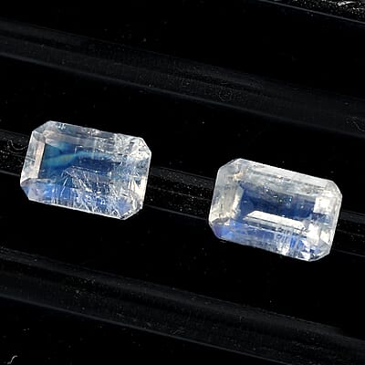 AA Rainbow Moonstone Set of 2 (Oct 6x4 mm) 0.91 ctw Loose Gemstone