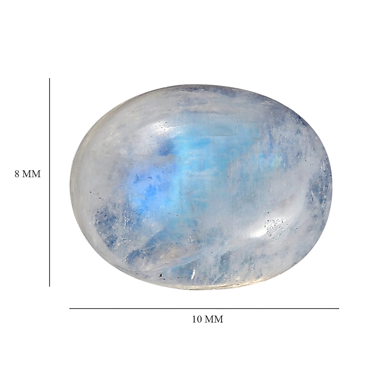 Rainbow Moonstone (Ovl 10x8 mm) 2.64 ctw Loose Gemstone