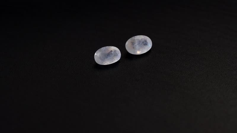 Rainbow Moonstone Set of 2 (Oval 6x4 mm) 0.85 ctw Loose Gemstone
