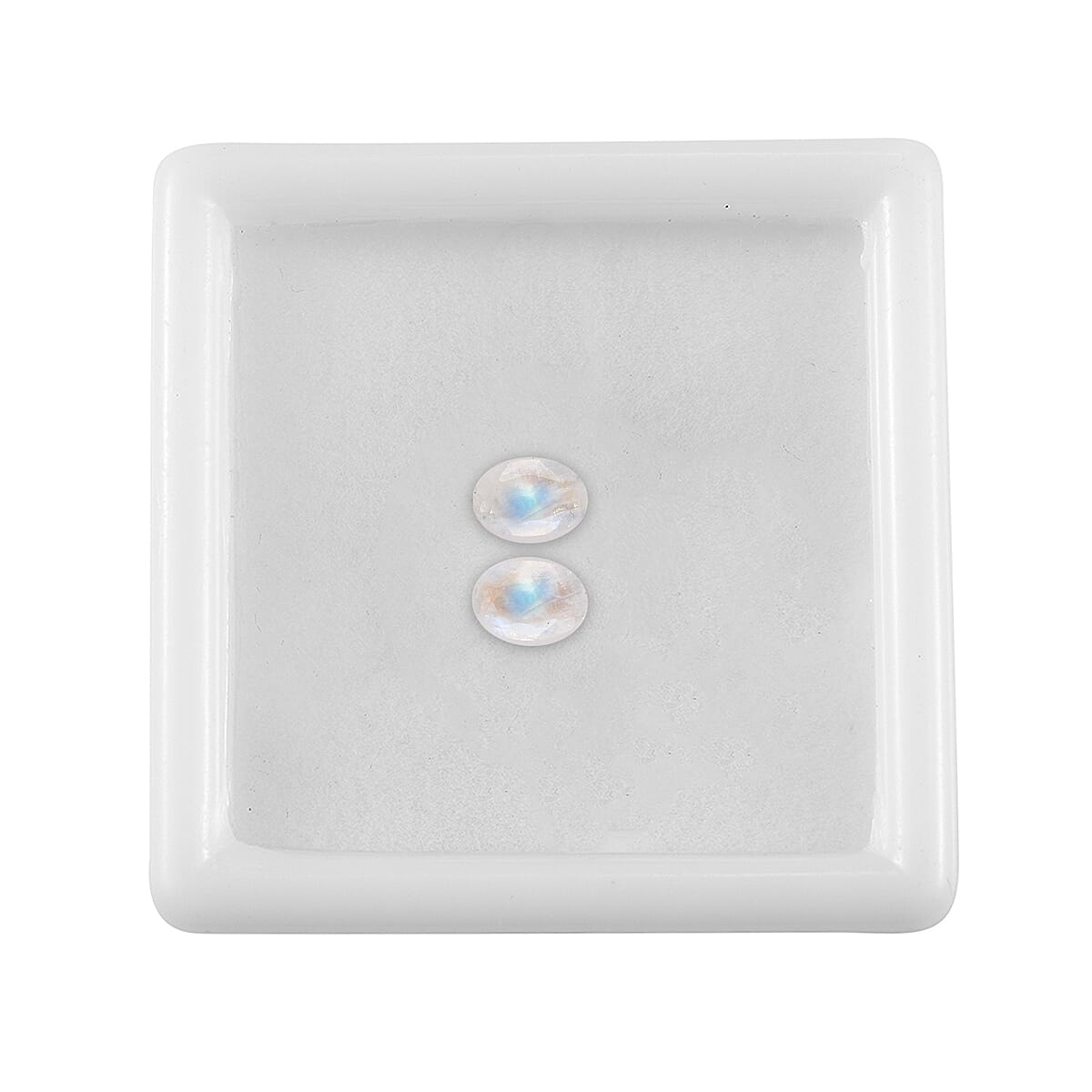 Rainbow Moonstone Set of 2 (Oval 6x4 mm) 0.85 ctw Loose Gemstone
