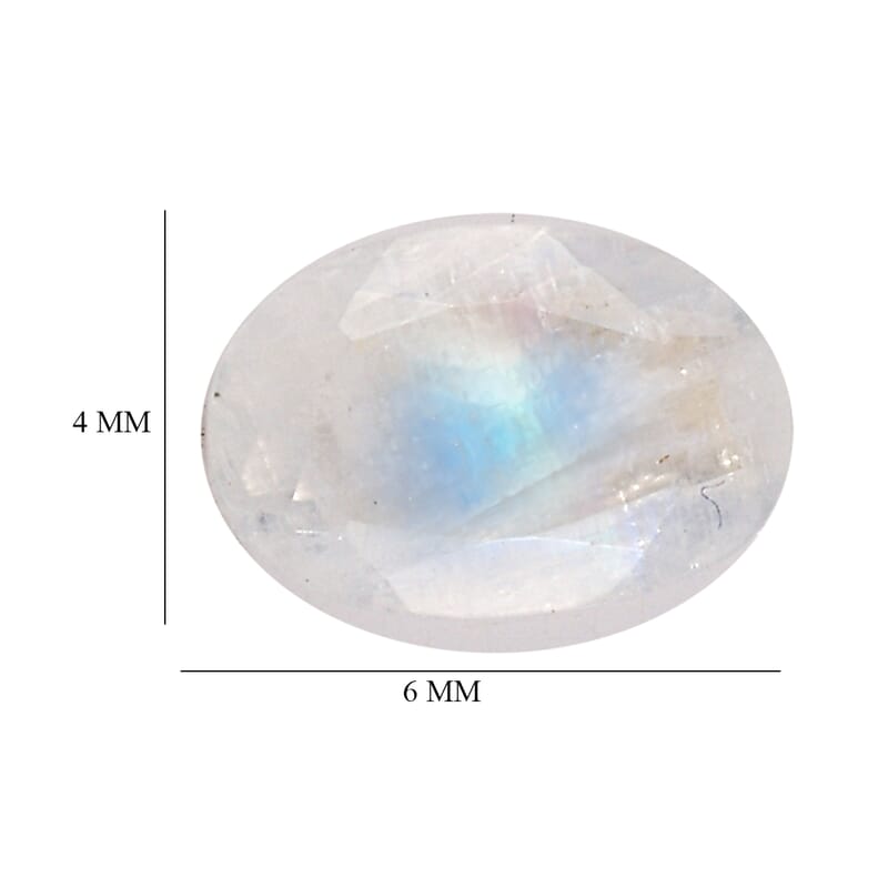Rainbow Moonstone Set of 2 (Oval 6x4 mm) 0.85 ctw Loose Gemstone