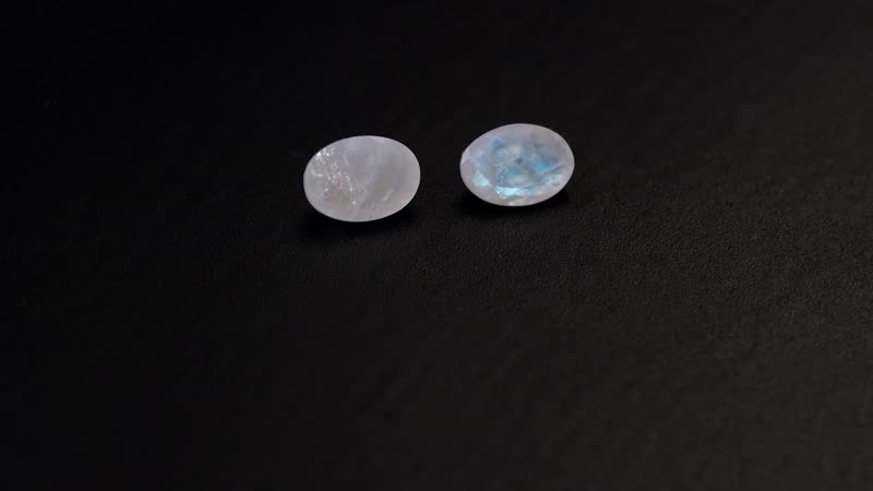 Rainbow Moonstone Set of 2 (Oval 7x3 mm) 1.36 ctw Loose Gemstone