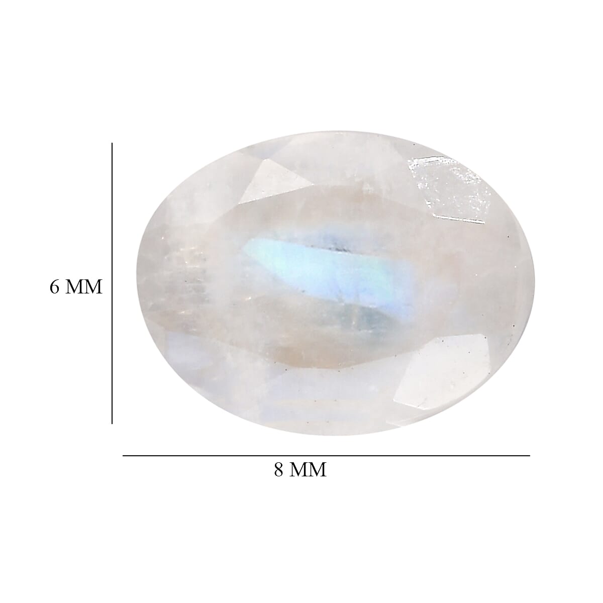 Rainbow Moonstone (Ovl 8x6 mm) 1.03 ctw Loose Gemstone
