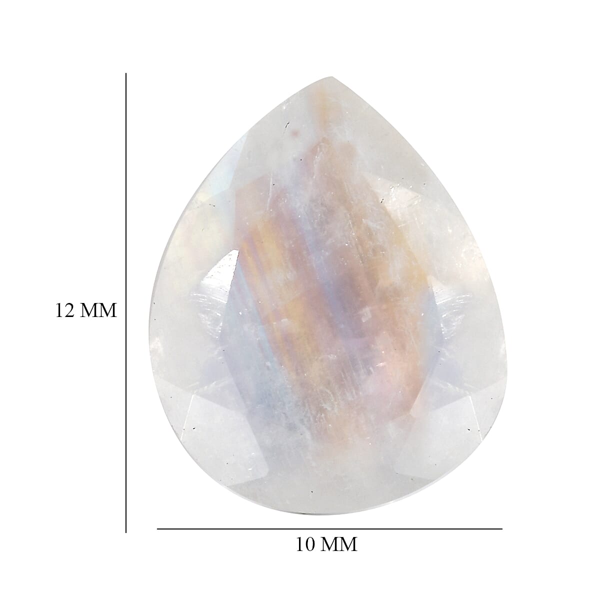 AA Rainbow Moonstone (Pear 12x10 mm) 3.86 ctw Loose Gemstone