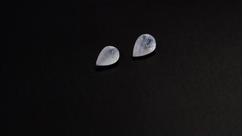 Rainbow Moonstone Set of 2 (Pear 7x5 mm) 0.69 ctw Loose Gemstone
