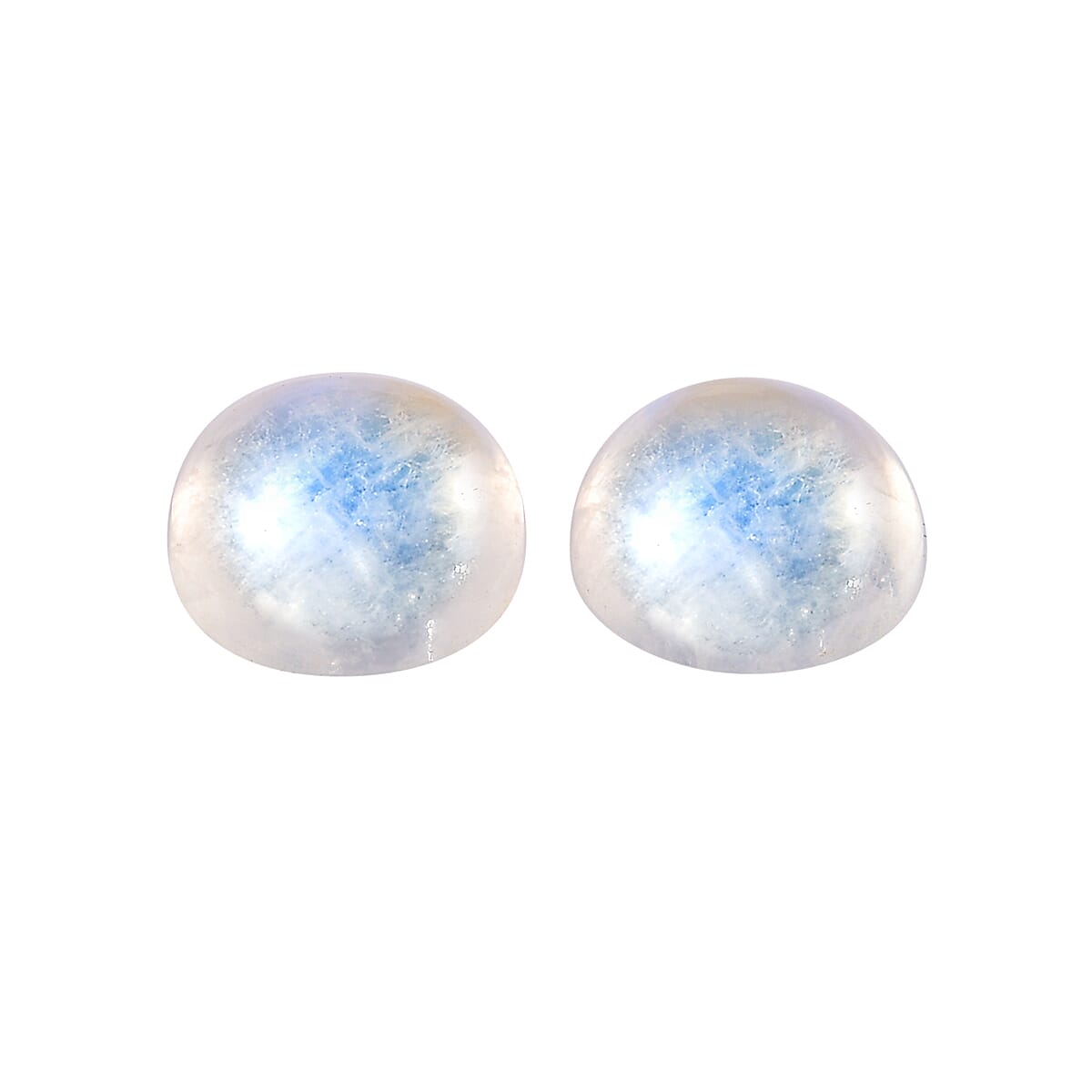 AA Rainbow Moonstone Set of 2 (Rnd 6 mm) 1.70 ctw Loose Gemstone