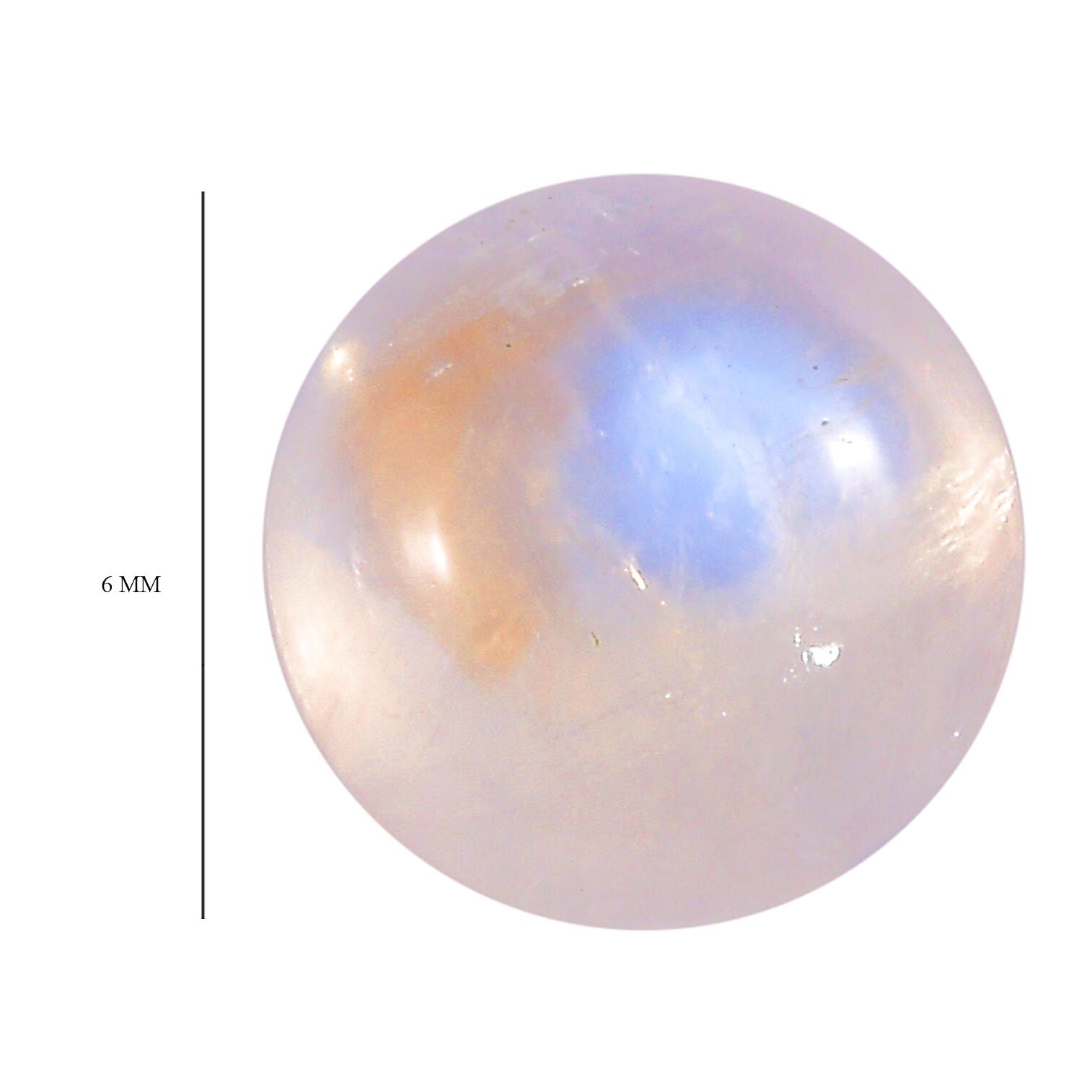 AA Rainbow Moonstone Set of 2 (Rnd 6 mm) 1.70 ctw Loose Gemstone