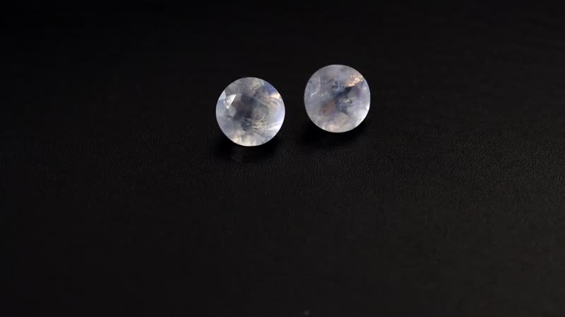 AA Rainbow Moonstone Set of 2 (Rnd 6 mm) 1.80 ctw Loose Gemstone