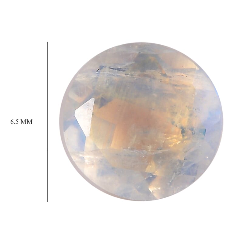 AA Rainbow Moonstone Set of 2 (Rnd 6 mm) 1.80 ctw Loose Gemstone