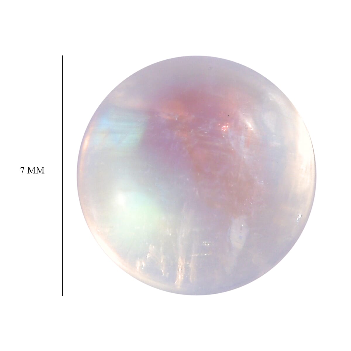 AA Rainbow Moonstone (Rnd 7 mm) 1.46 ctw Loose Gemstone image number 4