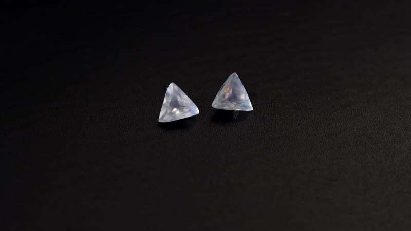 AA Rainbow Moonstone Set of 2 (Triangle 5 mm) 0.62 ctw Loose Gemstone