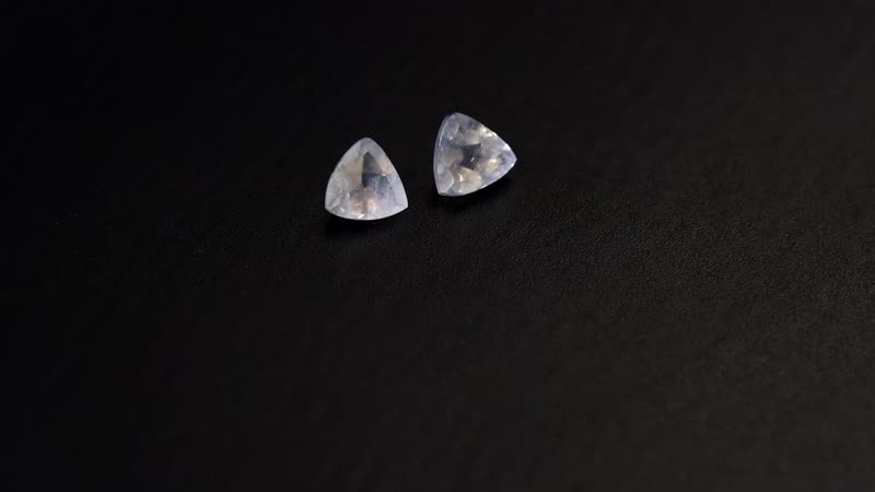 AA Rainbow Moonstone Set of 2 (Trl 5 mm) 0.81 ctw Loose Gemstone