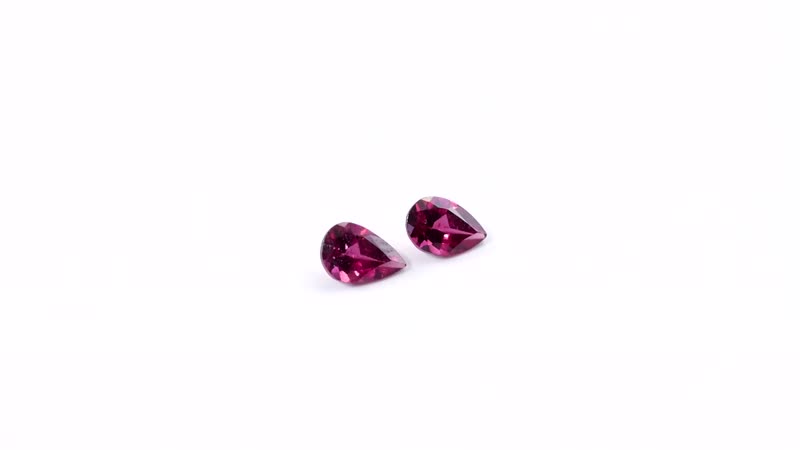 Orissa Rhodolite Garnet Set of 2 (Pear 6x4 mm) 0.90 ctw Loose Gemstone
