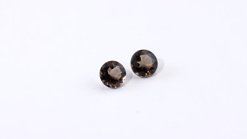 Brazilian Smoky Quartz Set of 2 (Rnd 6 mm) 1.44 ctw Loose Gemstone
