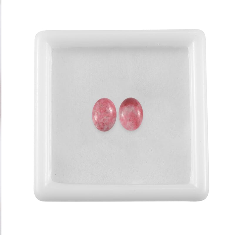 AA Norwegian Thulite Set of 2 (Ovl 7x5 mm) 1.79 ctw Loose Gemstone