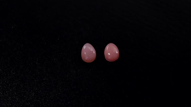 AA Peruvian Pink Opal Set of 2 (Pear 7x5 mm) 1.16 ctw Loose Gemstone
