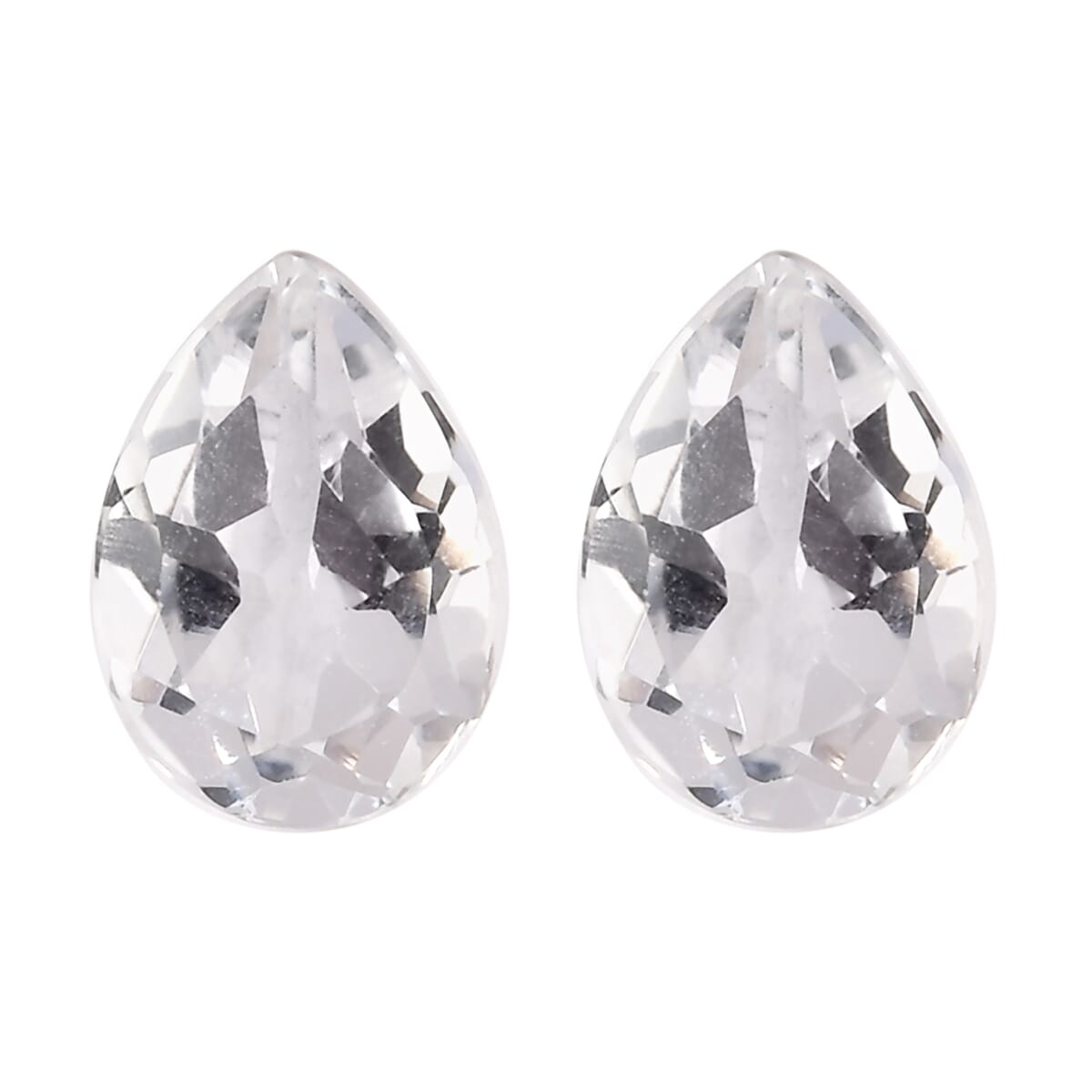 White Topaz Set of 2 (Pear 7x5 mm) 1.38 ctw Loose Gemstone image number 0