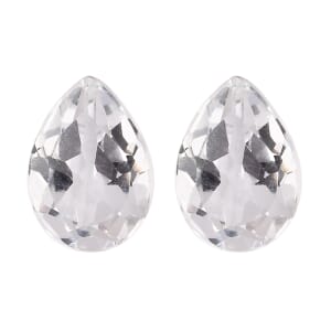 White Topaz Set of 2 (Pear 7x5 mm) 1.38 ctw Loose Gemstone