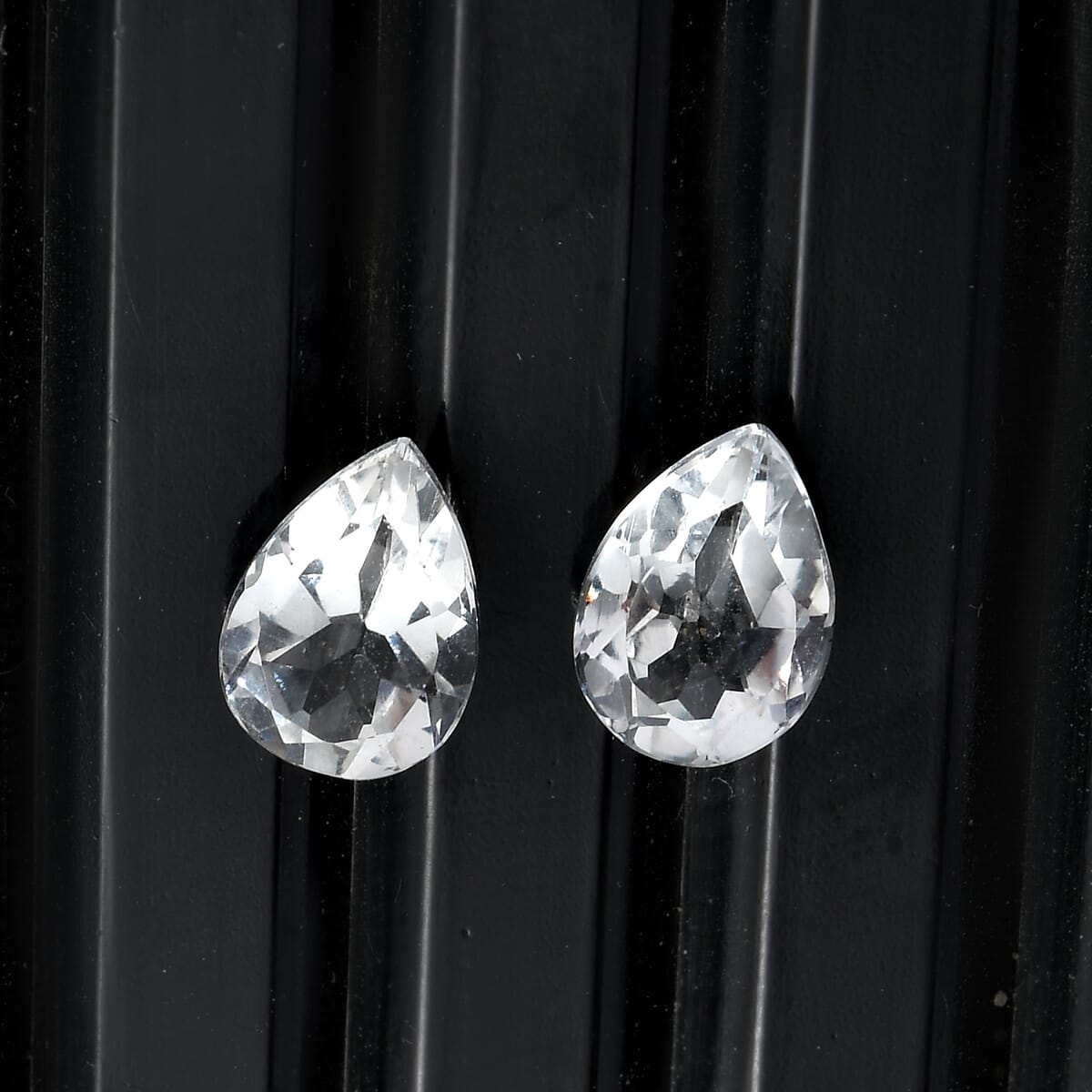 White Topaz Set of 2 (Pear 7x5 mm) 1.38 ctw Loose Gemstone image number 1