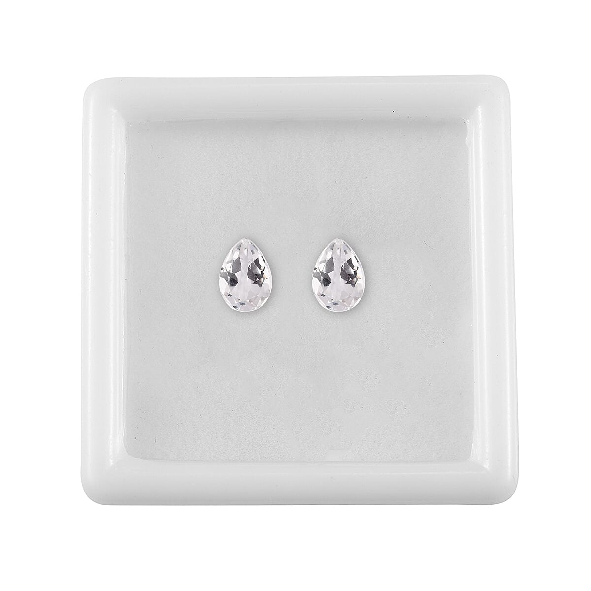 White Topaz Set of 2 (Pear 7x5 mm) 1.38 ctw Loose Gemstone