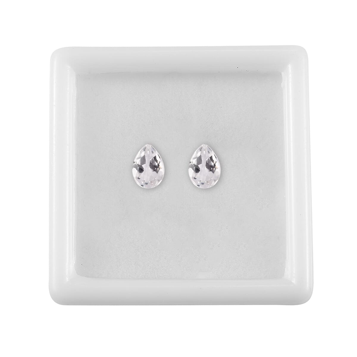 White Topaz Set of 2 (Pear 7x5 mm) 1.38 ctw Loose Gemstone image number 3