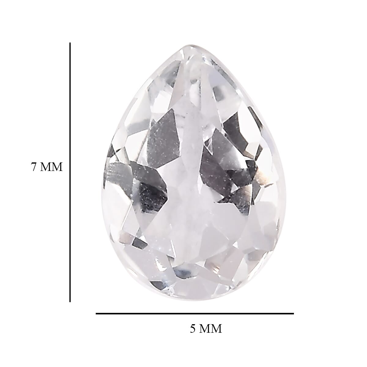 White Topaz Set of 2 (Pear 7x5 mm) 1.38 ctw Loose Gemstone