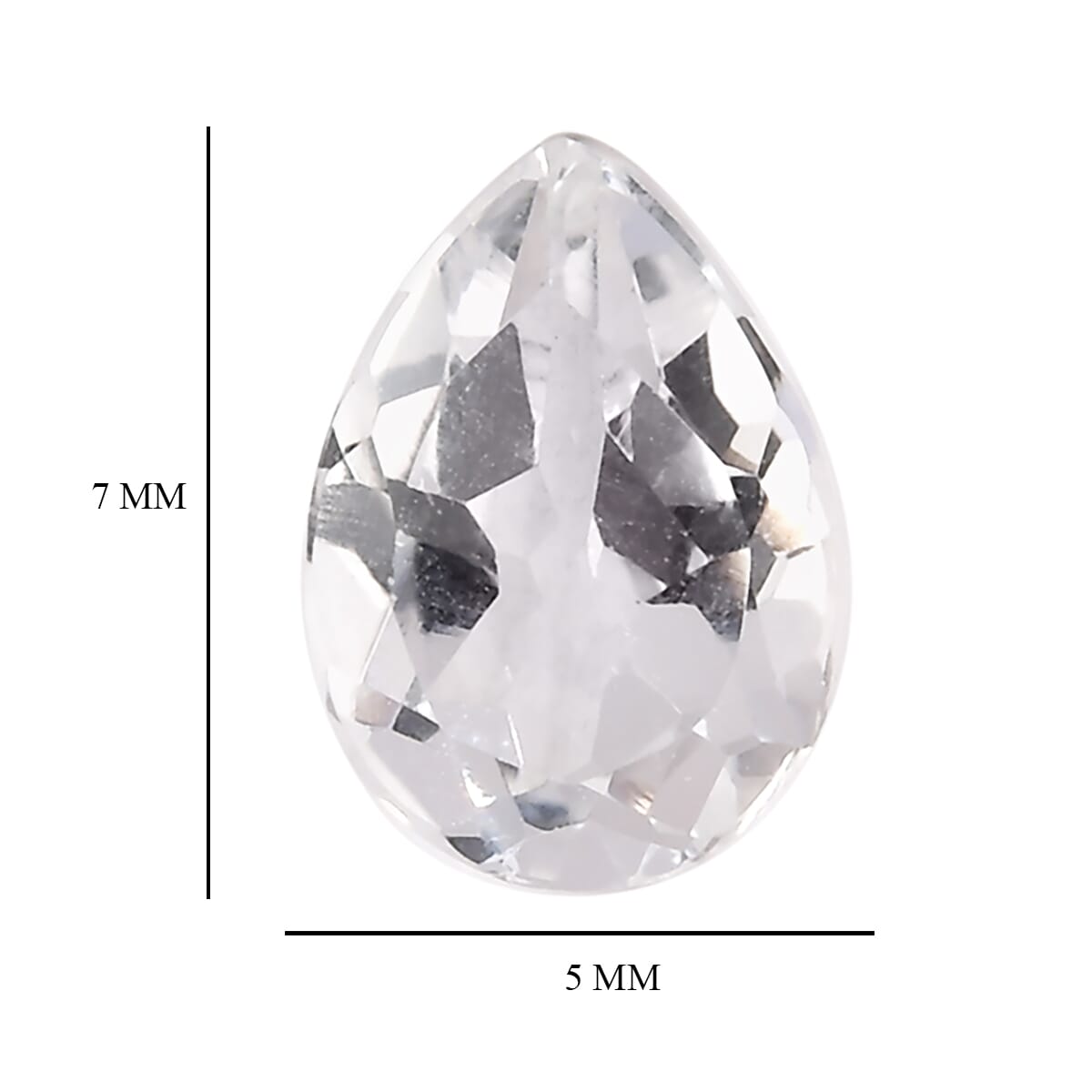 White Topaz Set of 2 (Pear 7x5 mm) 1.38 ctw Loose Gemstone image number 4