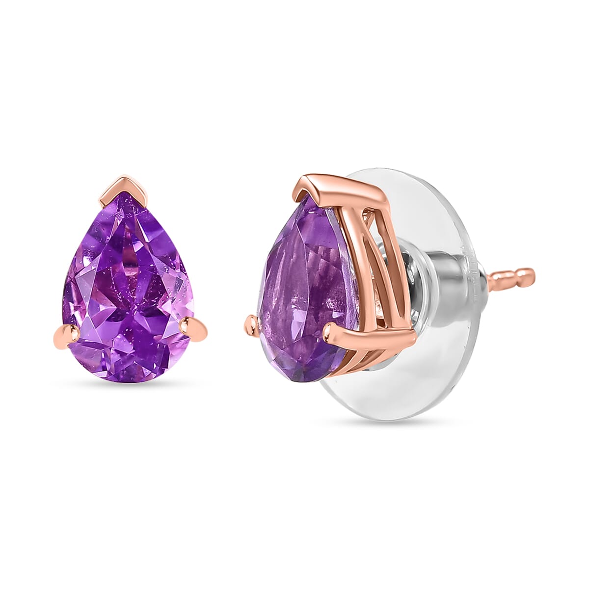 D'Joy Moroccan Rose 2.50 ctw Solitaire Stud Earrings in 18K Vermeil Rose Gold Over Sterling Silver image number 0